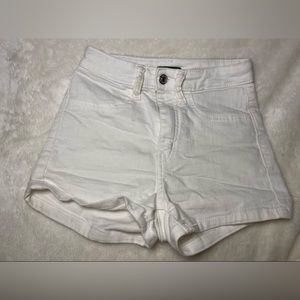 White jean shorts